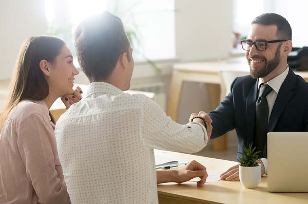 couple with loan officer